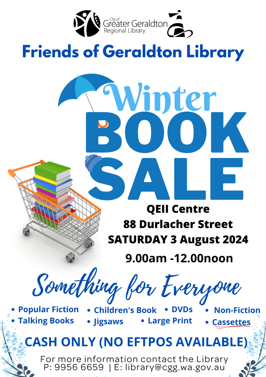 Friends of Geraldton Library - Winter Book Sale 2024 at QEII Centre